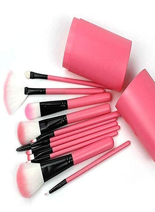 DATNASAYAD Makeup Brush Set With Storage Barrel Bottle - Pack Of 12 (Pink) - Image 5