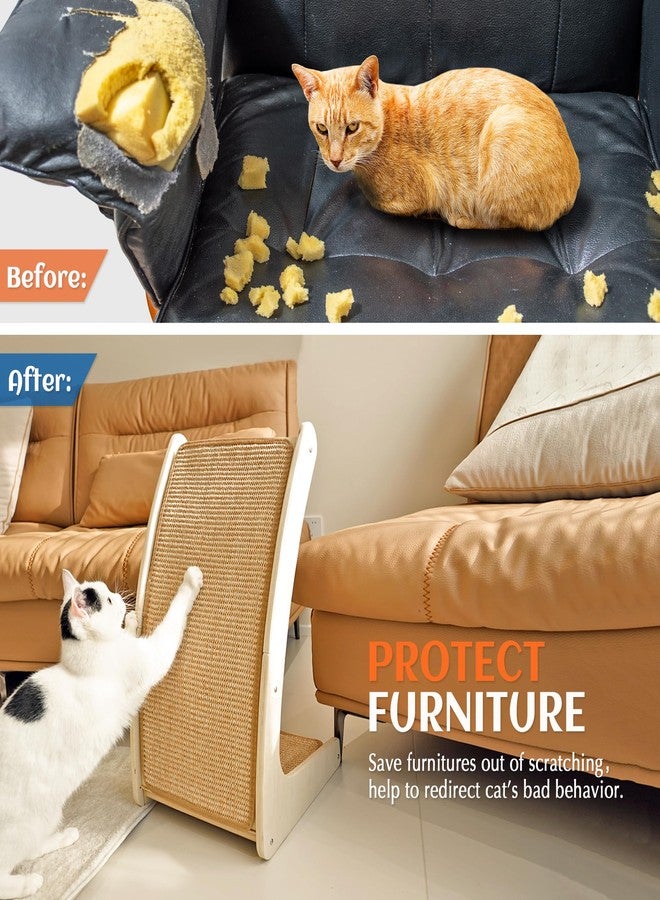 PETKARAY Cat Scratcher, Sisal Cat Scratch Pad, Curved Scratching Board for Indoor Kitty, Floor Mounted Scratcher with Mouse Toy Catnip - Image 4