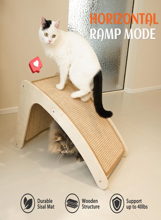 PETKARAY Cat Scratcher, Sisal Cat Scratch Pad, Curved Scratching Board for Indoor Kitty, Floor Mounted Scratcher with Mouse Toy Catnip - Image 5