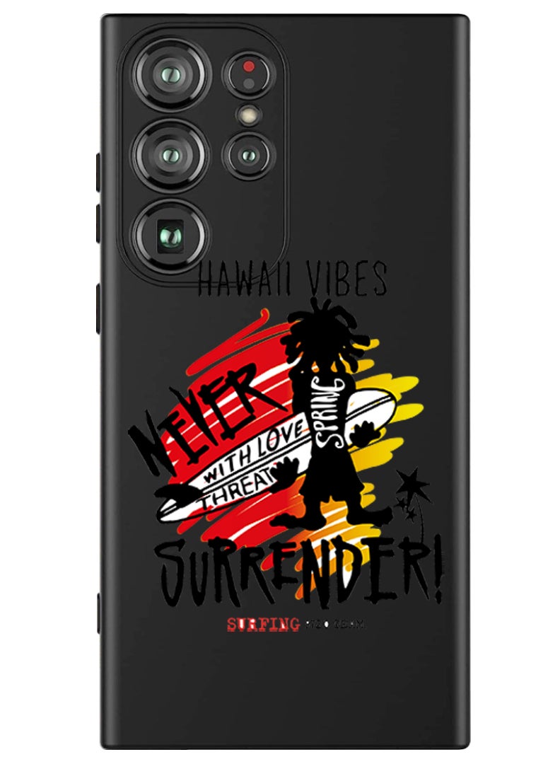 Theodor Protective Slim Fit Case Liquid Silicone Cover with Full Body Protection Anti-Scratch Shockproof Case For Samsung Galaxy S24 Ultra (Black) - Hawaii Vibes - Image 1