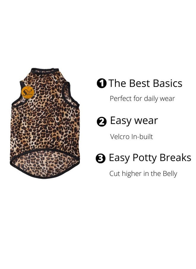Sage Square Crazy Printed Dog T-Shirt, Trending Dog T-Shirt, Ultra Soft & Light Weight, Comfortable & Breathable Dog Apparel, Trendy Outfit (Xxsmall - 10 Inch) (Cheetah Print)  - Image 5