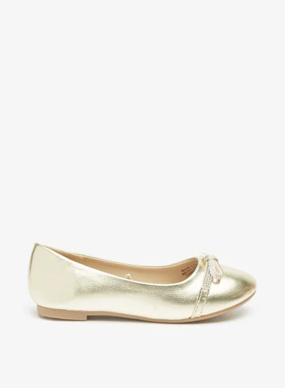 Flora Bella By Shoexpress Girls Embellished Ballerina Shoes With Bow Accent By Shoexpress