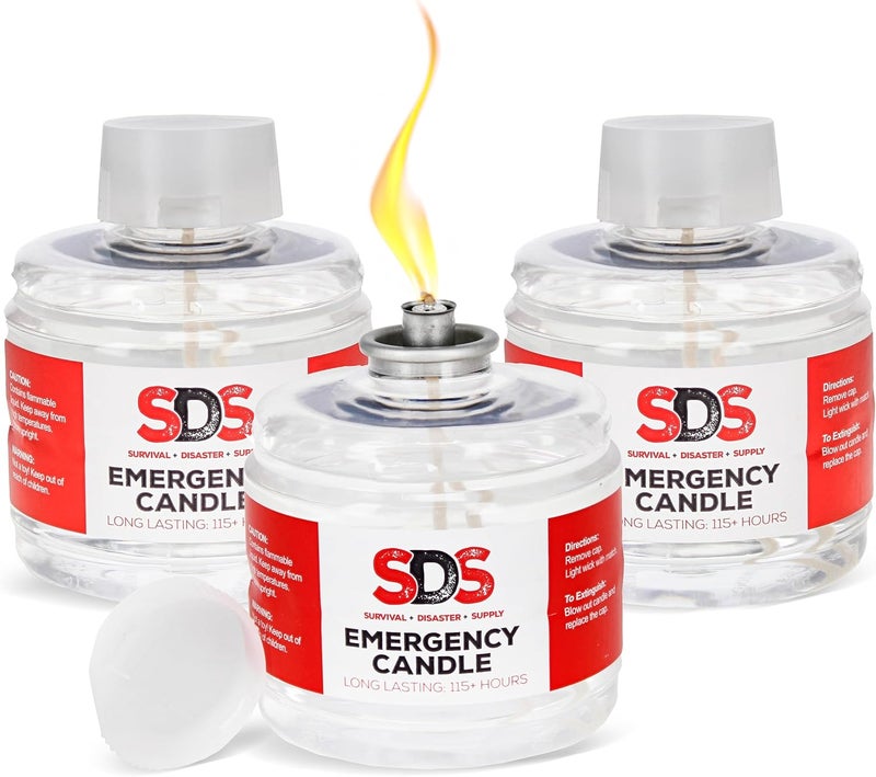 SDS Liquid Oil Candles - Long Burning Survival Candles, 115 Hour Burn Time - Image 1