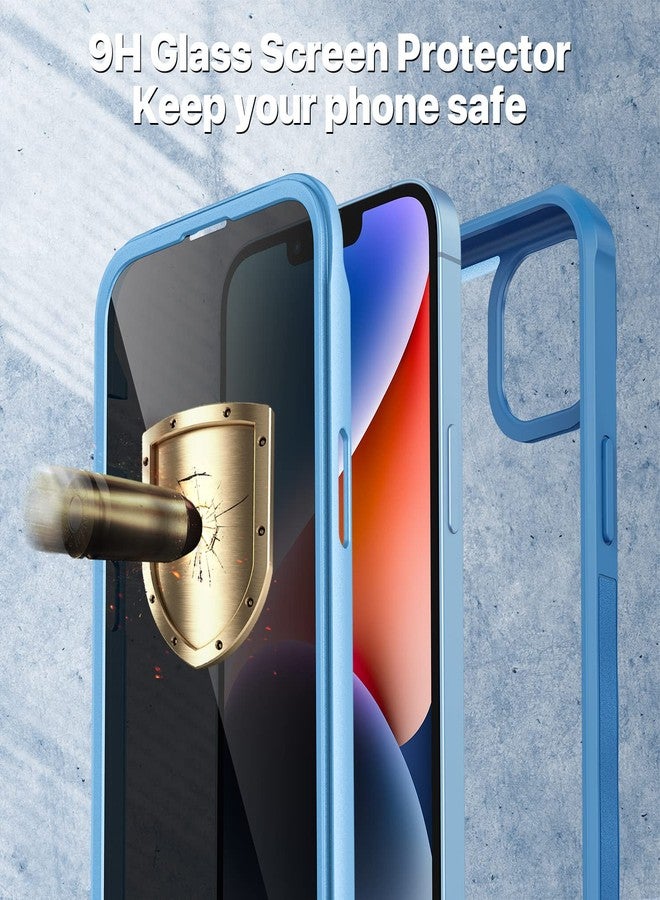 CENHUFO Compatible with iPhone 14/13 Case Built-in Privacy Screen Protector with Camera Lens Protector, 360°Full Body Shockproof Case for iPhone 13/14 with Anti Spy Screen Protector -Blue - Image 4