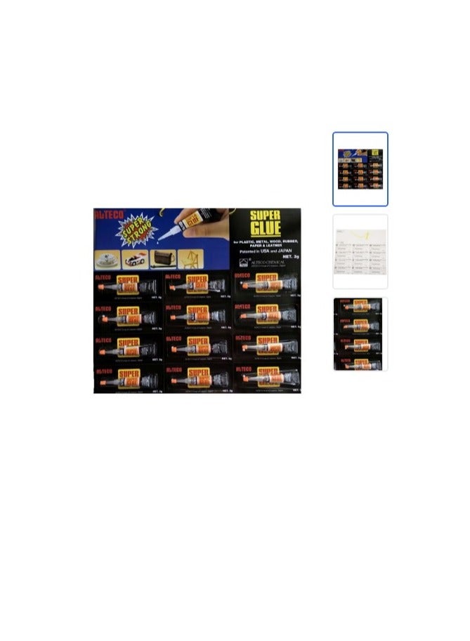 Super glue tube, 12x3g clear