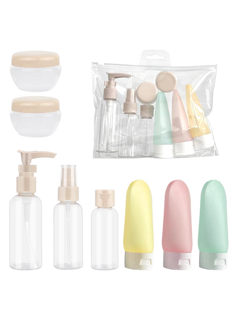 Adando Adando 11Pack Silicone Travel Bottles Set Travel Bottles for Filling Toiletries Refillable Cosmetic Container Kits Leak-Proof Portable Travel Pump Bottle Suitable for Lotion/Shampoo/Skincare - Image 1