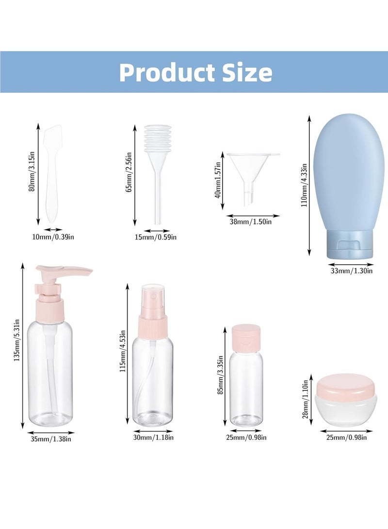 Adando Adando 11Pack Silicone Travel Bottles Set Travel Bottles for Filling Toiletries Refillable Cosmetic Container Kits Leak-Proof Portable Travel Pump Bottle Suitable for Lotion/Shampoo/Skincare - Image 2