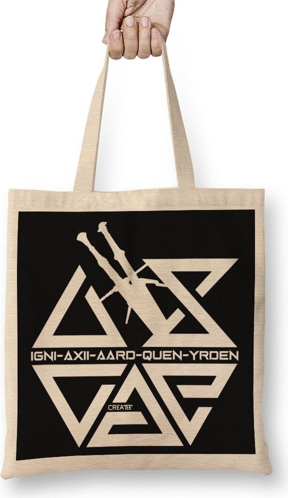 Baskı Dükkanı Print Shop The Witcher Signs Tote Bag Long Handle