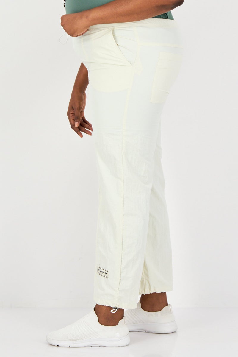 The Giving Movement Women Regular Fit Solid Wide Leg Pants, Off White - Image 3