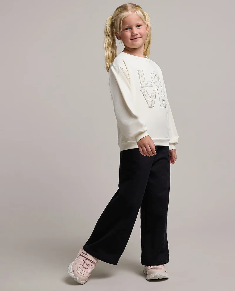 R&b Embellished Sweatshirt with Crew Neck and Long Sleeves