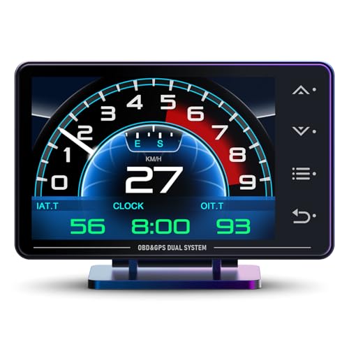 MH Obd2 Gauge Display Heads Up Display 4.3-inch TFT LCD Screen Multi-Function Digital HUD Gauge Cluster with Speed RPM Boost for All Car - Image 1