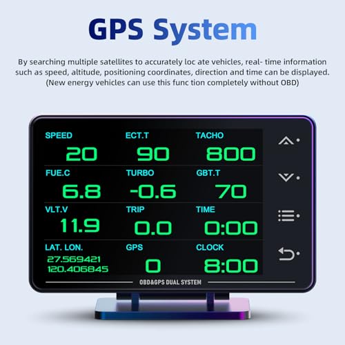 MH Obd2 Gauge Display Heads Up Display 4.3-inch TFT LCD Screen Multi-Function Digital HUD Gauge Cluster with Speed RPM Boost for All Car - Image 2