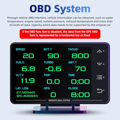 MH Obd2 Gauge Display Heads Up Display 4.3-inch TFT LCD Screen Multi-Function Digital HUD Gauge Cluster with Speed RPM Boost for All Car - Image 3