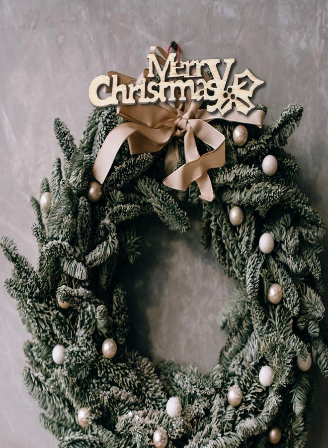 BESTOYARD 20pcs Merry Christmas Wooden Cutout Unfinished Wood Letter Piece Slice Embellishment for DIY Scrapbooking Xmas Sewing Crafts - Image 2