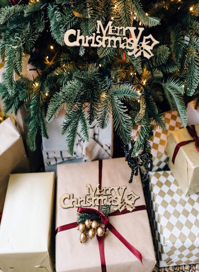 BESTOYARD 20pcs Merry Christmas Wooden Cutout Unfinished Wood Letter Piece Slice Embellishment for DIY Scrapbooking Xmas Sewing Crafts - Image 4