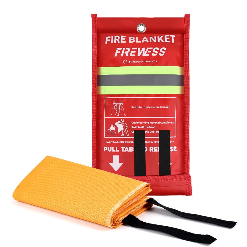 FIREWESS Emergency Fire Blanket, 1Pack Silicone Flame Retardant Fire Blankets Emergency for Home, Kitchen, Car, Office, Grill, 39.4X 39.4inch Fire Extinguisher Blanket - Image 1