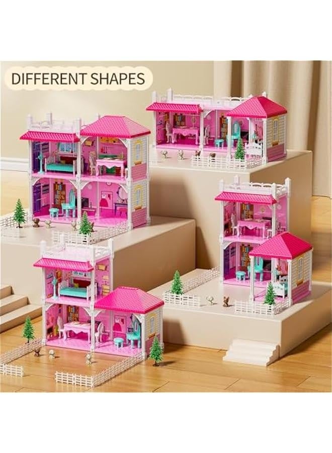 ألعاب فيلا للبنات للأطفال من 2 إلى 7 سنوات - دمى للبنات، ألعاب DIY للبنات، ألعاب داخلية للبنات، ألعاب التظاهر مع ملحقات وأثاث، ألعاب للبنات، ألعاب خارجية للأطفال - Image 3