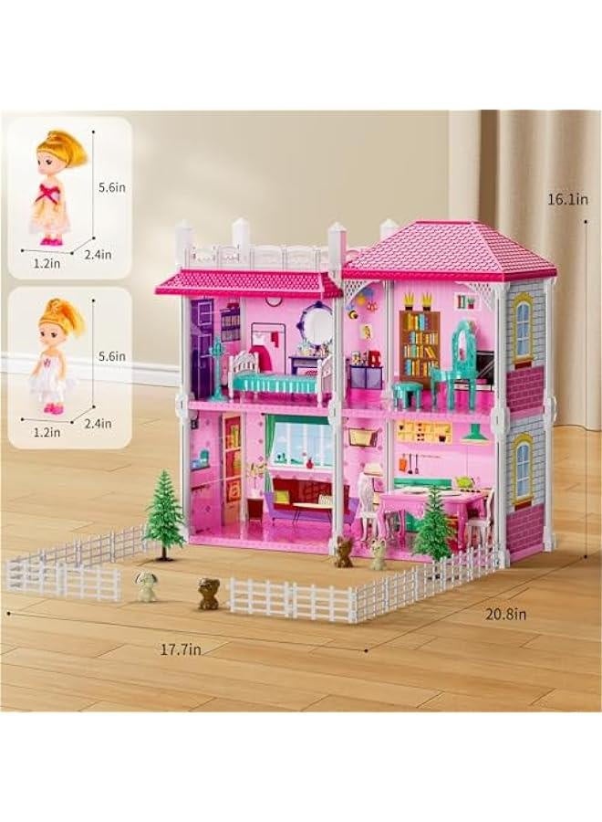 ألعاب فيلا للبنات للأطفال من 2 إلى 7 سنوات - دمى للبنات، ألعاب DIY للبنات، ألعاب داخلية للبنات، ألعاب التظاهر مع ملحقات وأثاث، ألعاب للبنات، ألعاب خارجية للأطفال - Image 5