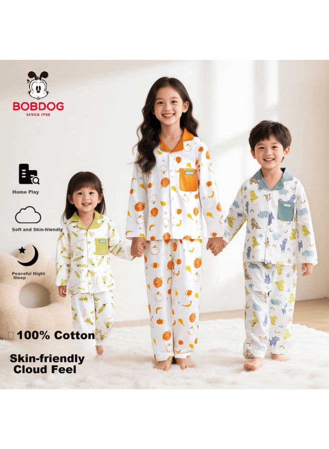 Bobdog Kids Homewear Set Boys Girls Casual Cotton Loose Pajamas Sleepwear Autumn Clothes - Image 1