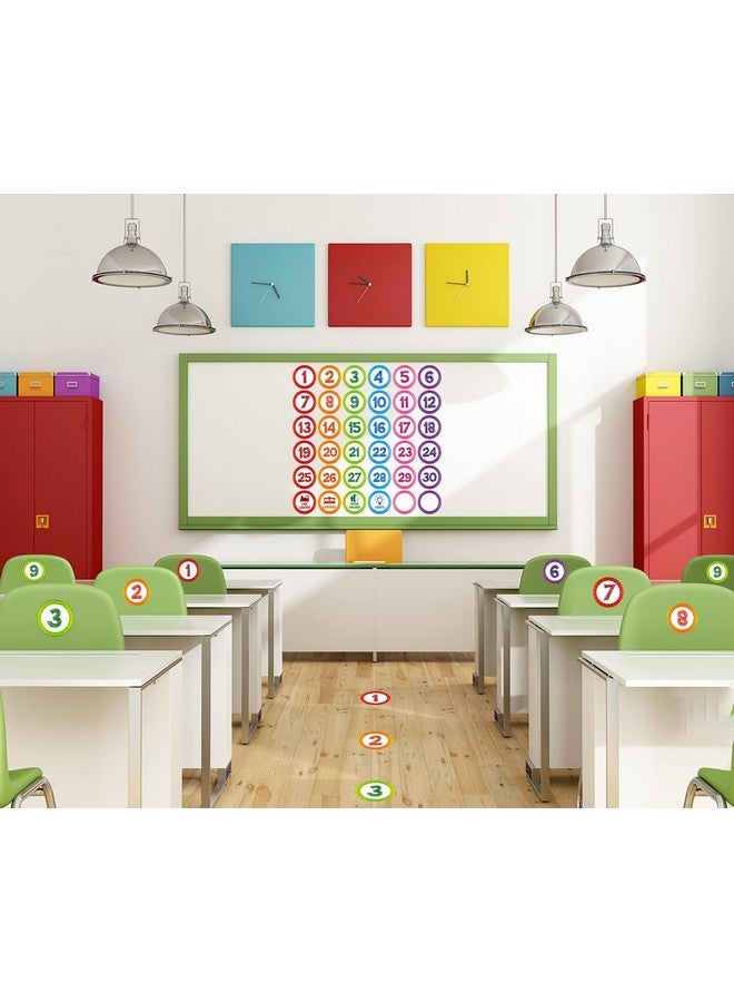 FaCraft 36Pcs Colorful Number Spot Markers Stickers Line Up Spots For Classroom Floor Classroom Lineup Stickers Number Spot Stickers Markers For Teacher Kindergarten Preschool Elementary Classroom - Image 2