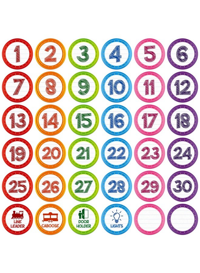 FaCraft 36Pcs Colorful Number Spot Markers Stickers Line Up Spots For Classroom Floor Classroom Lineup Stickers Number Spot Stickers Markers For Teacher Kindergarten Preschool Elementary Classroom - Image 1