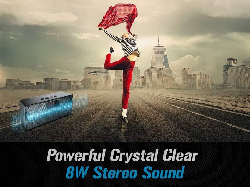SoundBot Renewed - 8W Bluetooth Portable Speaker With Alarm Clock Wireless Audio Speaker For Home & Travel Black SB1023 - Image 5