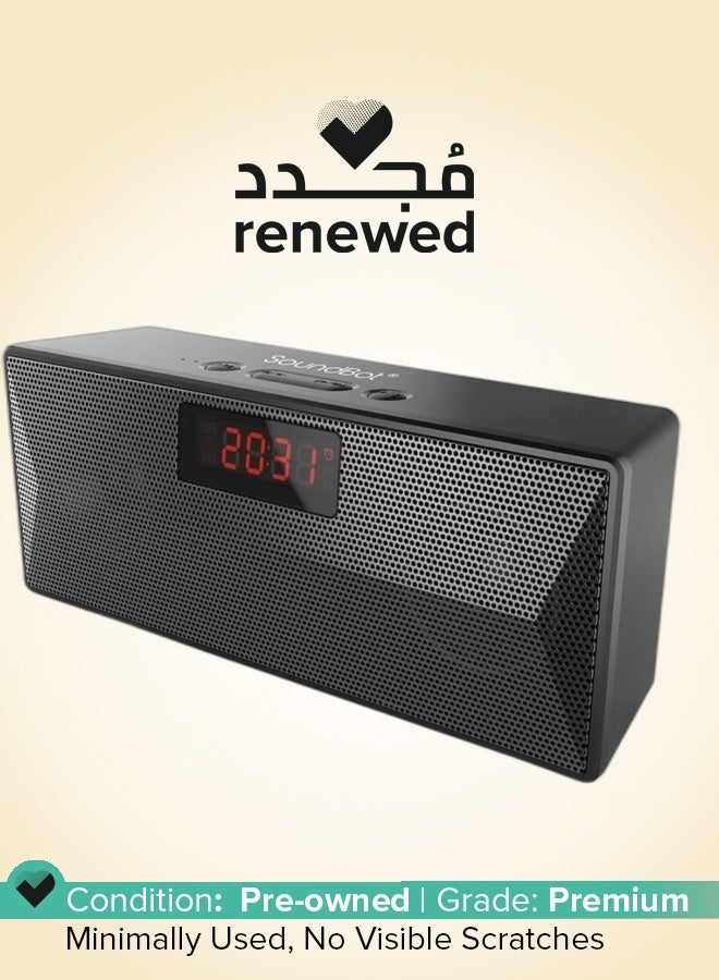 SoundBot Renewed - 8W Bluetooth Portable Speaker With Alarm Clock Wireless Audio Speaker For Home & Travel Black SB1023 - Image 1