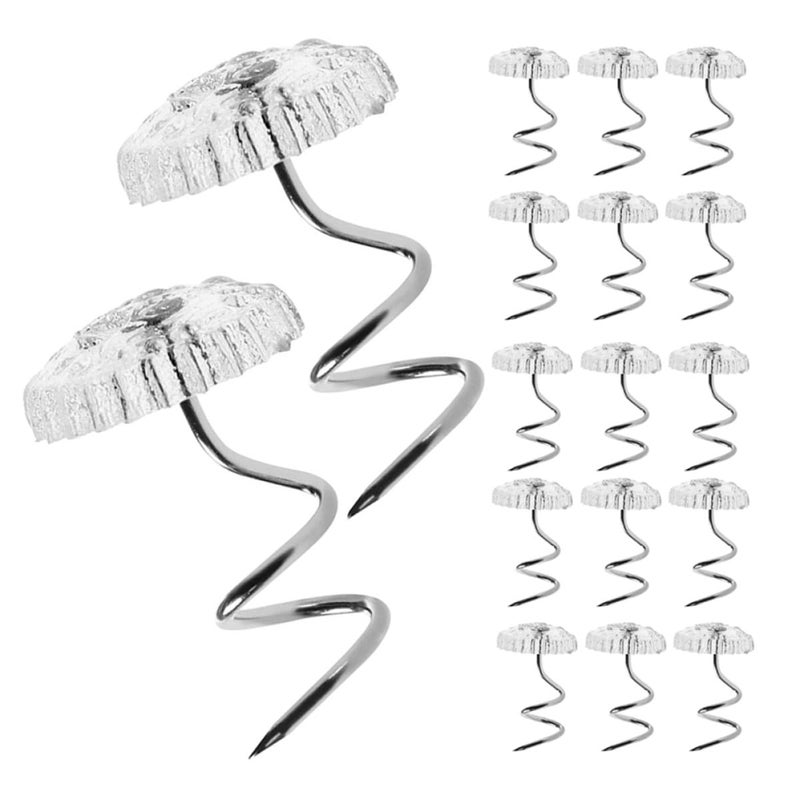100Pcs Stainless Steel Spiral Upholstery Screw Pins for Sofa Slipcover and Bedskirt Fixing - Image 2