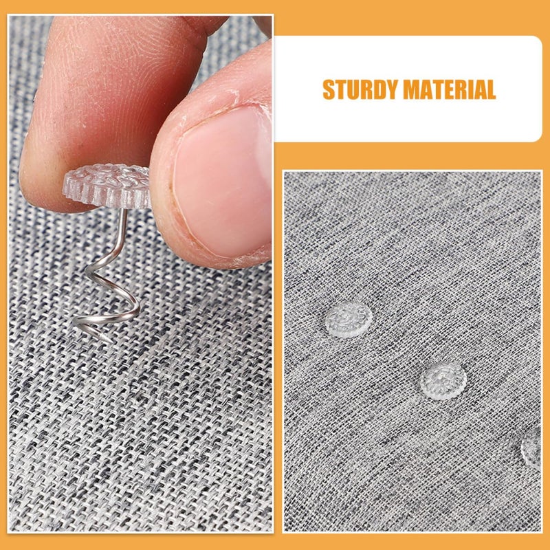 100Pcs Stainless Steel Spiral Upholstery Screw Pins for Sofa Slipcover and Bedskirt Fixing - Image 4