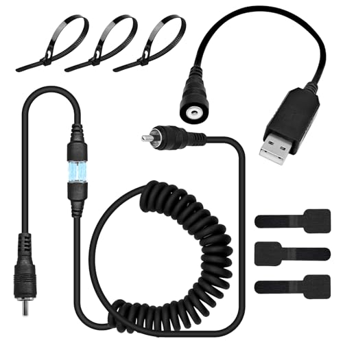 CHolic USB Port Magnetic Power Cord, Snowmobile Helmet Heated Shield Cord 12v USB RCA Plug for Heated Most Electric Shields, Helmet, Visor Port (Kit) - Image 1