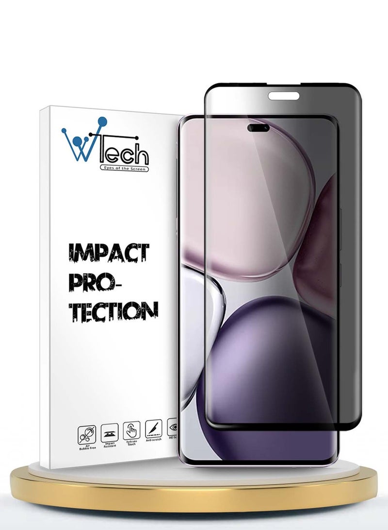 Wtech Honor X9c 5G 2024 / Honor Magic7 Lite 5G 2025 - Premium Edge-Pro Privacy Full Glue Full Cover Tempered Glass Screen Protector Clear/Black - Image 1
