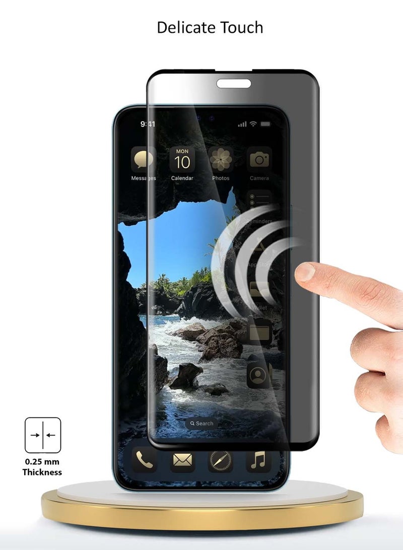 Wtech Honor X9c 5G 2024 / Honor Magic7 Lite 5G 2025 - Premium Edge-Pro Privacy Full Glue Full Cover Tempered Glass Screen Protector Clear/Black - Image 4