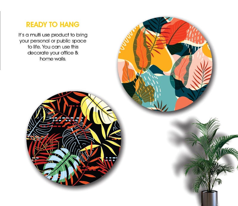 SAF paintings Round Shape Abstract MDF Wall Painting for Living Room 12X12 inch LRB24-L2 - Image 3