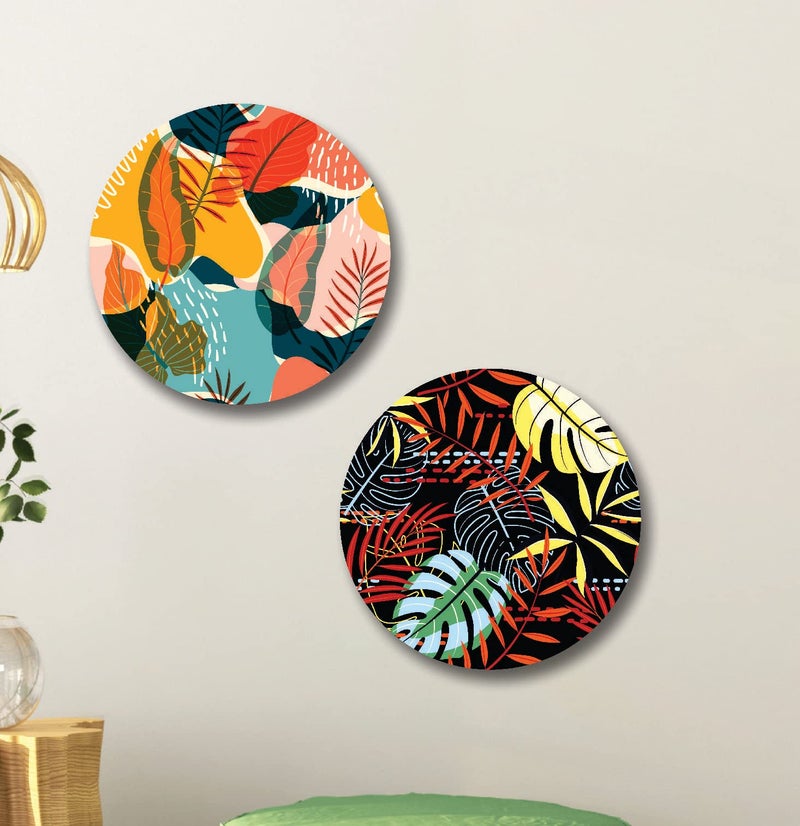 SAF paintings Round Shape Abstract MDF Wall Painting for Living Room 12X12 inch LRB24-L2 - Image 1