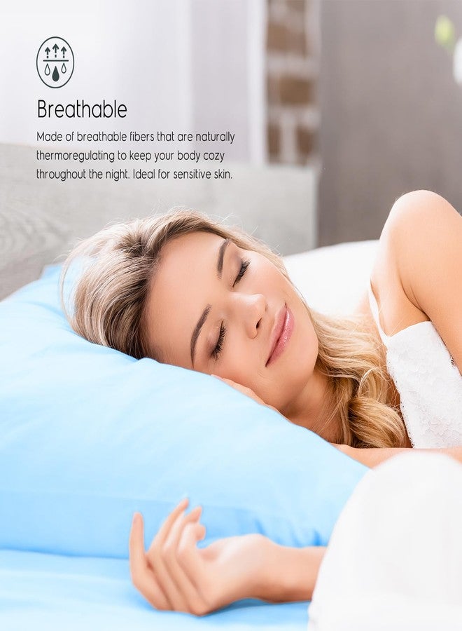 Tafts Duvet Cover Queen Size, 3 Piece Set, Pure 100% Viscose Derived from Bamboo, Luxuriously Soft, Silky Smooth and Cooling, 2 Pillowcases (Queen, Sky Blue) - Image 3