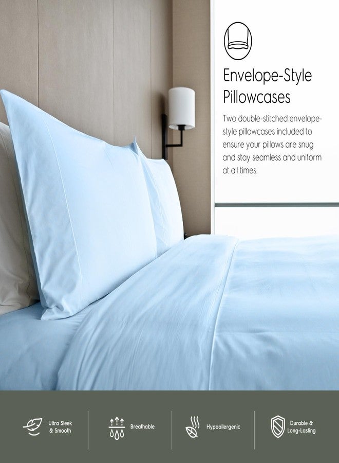 Tafts Duvet Cover Queen Size, 3 Piece Set, Pure 100% Viscose Derived from Bamboo, Luxuriously Soft, Silky Smooth and Cooling, 2 Pillowcases (Queen, Sky Blue) - Image 5