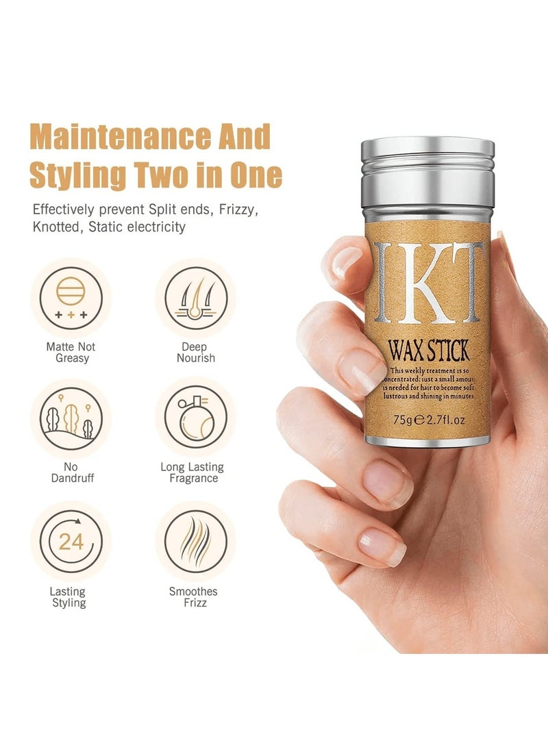 IKT 3 Pcs Hair Wax Stick (75g x 3) – Long-Lasting Hair Pomade Stick for Men & Women, Styling, Smoothing, Anti-Frizz, Flyaway & Edge Control, Perfect for Hair & Wigs - Image 4