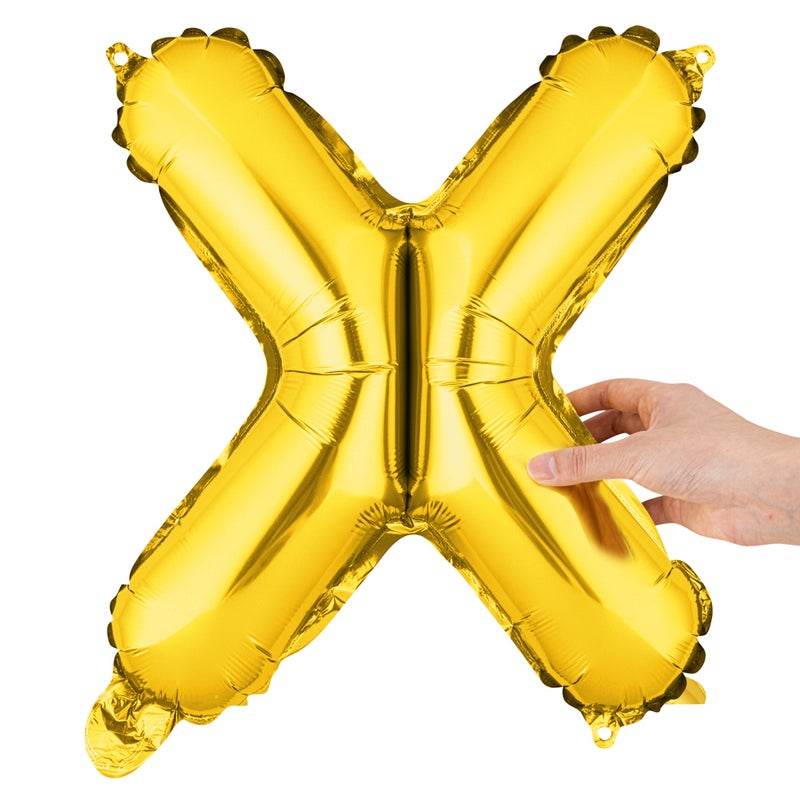 Restaurantware-Balloonify 16 Inch Letter Balloon, 1 Alphabet Party Balloon - Letter X, Self-Sealing, Gold Foil Mylar Balloon, Hanging Loop, Decoration For Birthday, Wedding, Or Graduation - Image 2