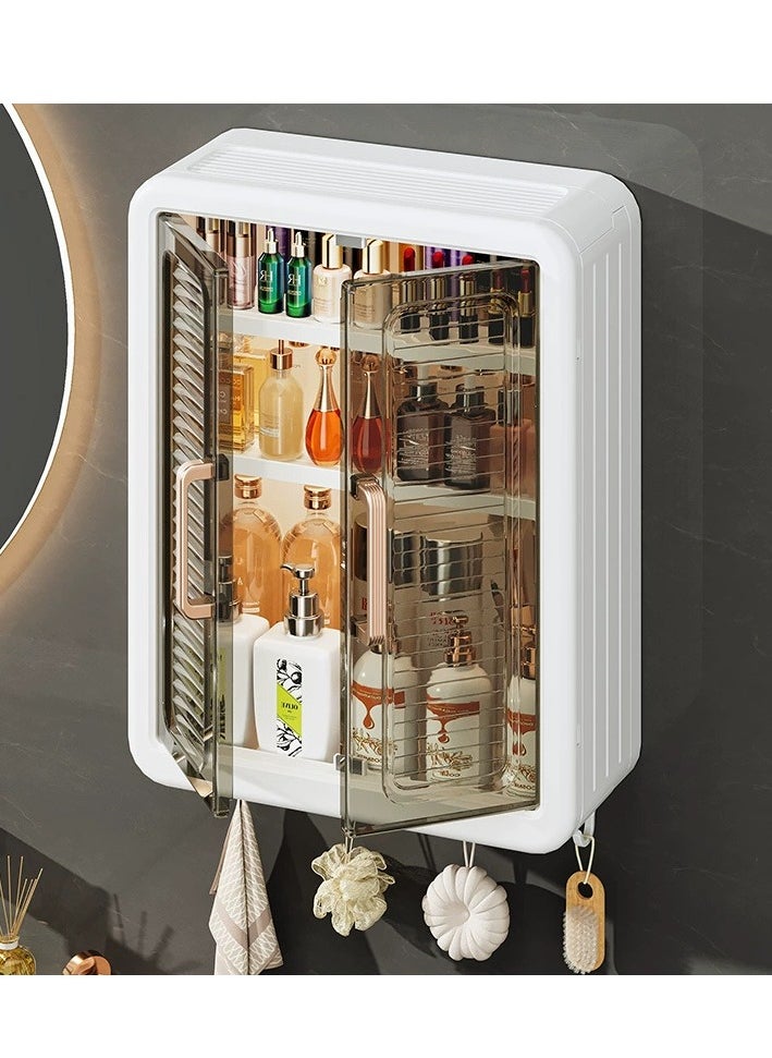 Generic 3 Tier Bathroom Cabinet Wall Mounted Bathroom Rack Medicine Cabinet with Doors Cupboard Space Saver Kitchen Storage Cabinet for Bathroom Laundry Kitchen Living Room（32*13*40.5CM）  - Image 1