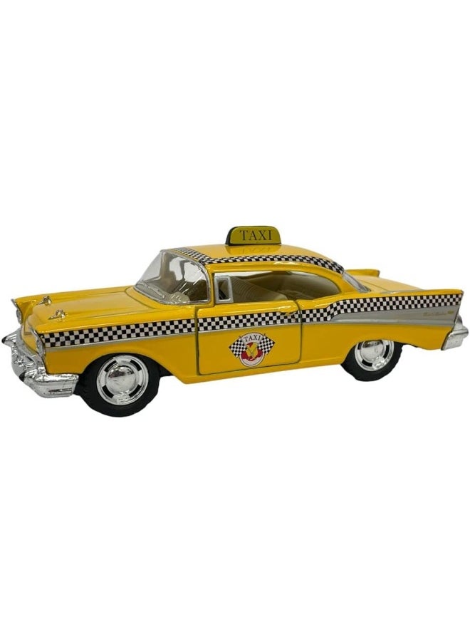 Kinsmart Diecast 1957 Chevrolet Bel-Air Taxi 1 40 Scale With Opening Doors And Pull Back Action Manufactured By Kinsmart  - Image 1