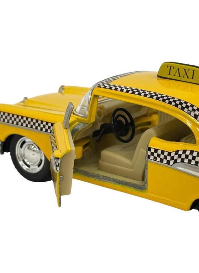 Kinsmart Diecast 1957 Chevrolet Bel-Air Taxi 1 40 Scale With Opening Doors And Pull Back Action Manufactured By Kinsmart  - Image 4