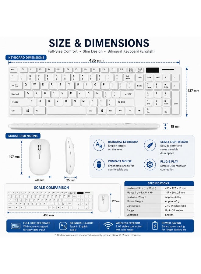 K06 Slim English Wireless Keyboard with USB Receiver for Business, Office & Smart TV Use - Image 2