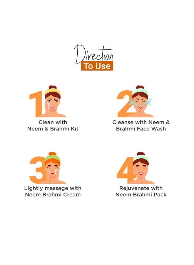 Vedic Line - Neem & Brahmi Facial Kit, For Reduce Dark Spots, Acne With Aloe Vera, Embellica & Vitamin C Gives Healthy And Glowing Skin, 620Ml - Image 1