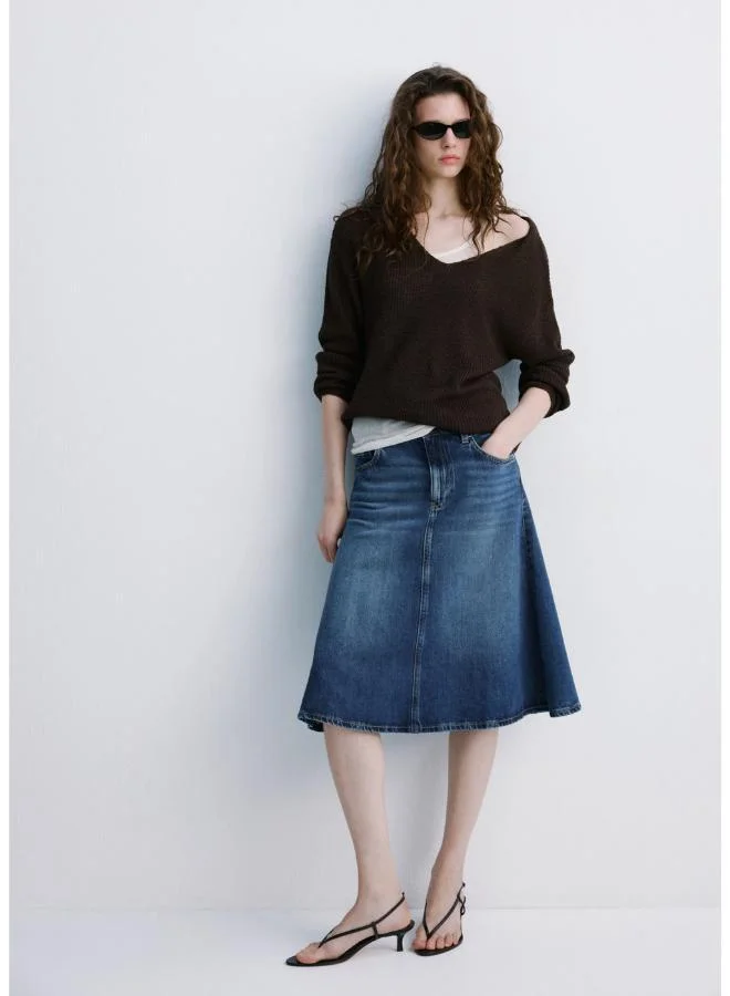 MANGO  V-neck openwork knitted sweater for Women | Best Price UAE