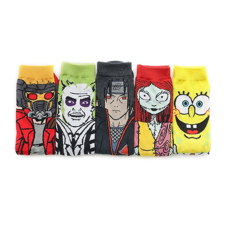 Manufacturers Men'S Cartoon Socks Cotton Cartoon Women'S Socks Animation Trend Long Tube Characters Socks - Image 5