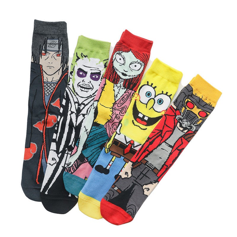 Manufacturers Men'S Cartoon Socks Cotton Cartoon Women'S Socks Animation Trend Long Tube Characters Socks - Image 3