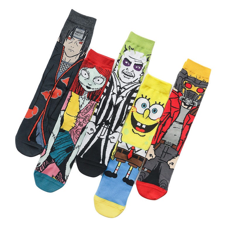 Manufacturers Men'S Cartoon Socks Cotton Cartoon Women'S Socks Animation Trend Long Tube Characters Socks - Image 4