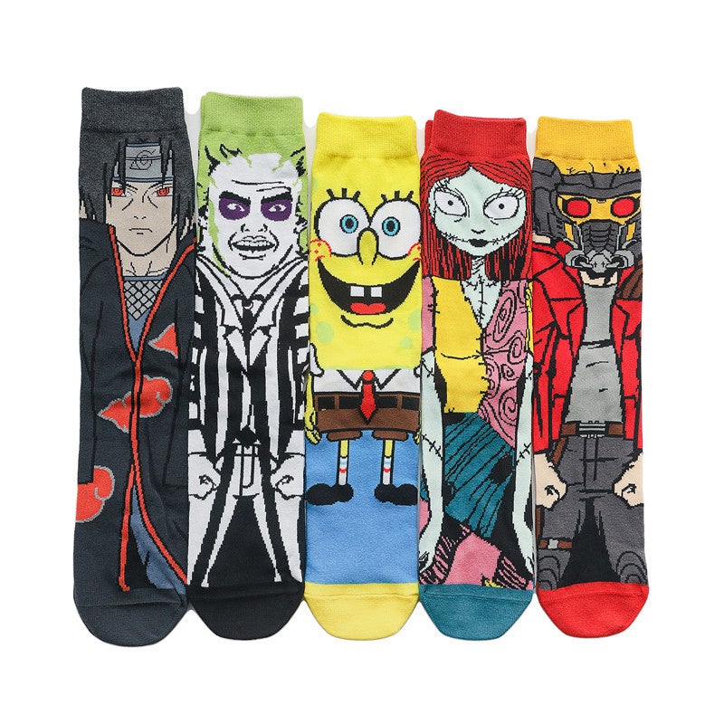 Manufacturers Men'S Cartoon Socks Cotton Cartoon Women'S Socks Animation Trend Long Tube Characters Socks - Image 2