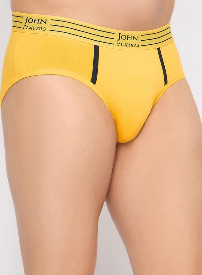 John Player Pack of 2 - Solid Briefs with Striped Waistband