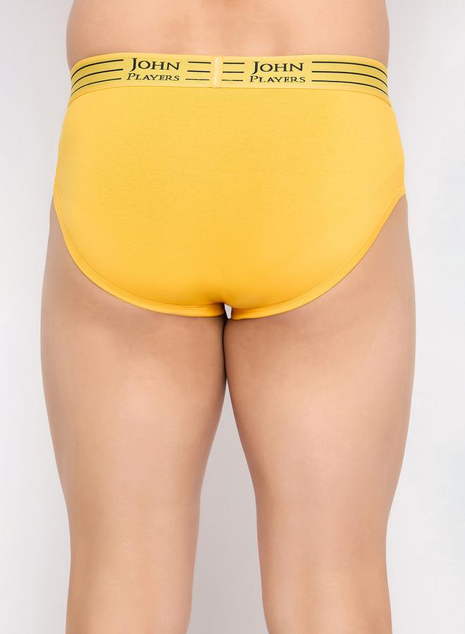 John Player Pack of 2 - Solid Briefs with Striped Waistband
